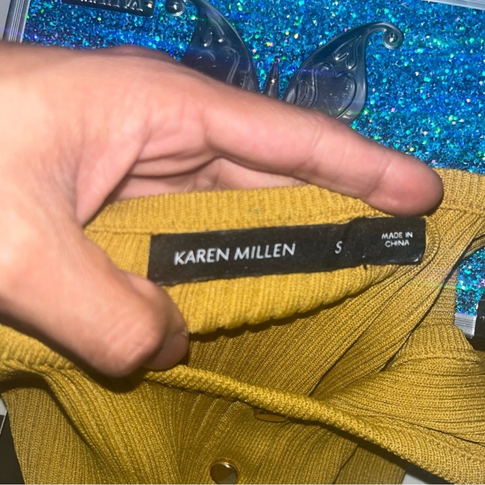 Mustard Yellow Ribbed Tank Top - Picture 4 of 4